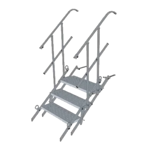Bautreppe Stahl 70 (3 Stufen) m. Geländer