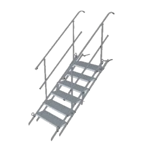 Bautreppe Stahl 70 (6 Stufen) m. Geländer