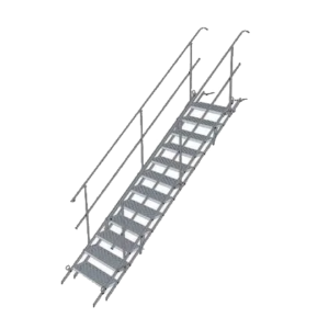 Bautreppe Stahl 70 (12 Stufen) m. Geländer