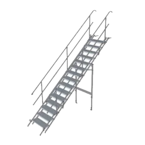 Bautreppe Stahl 70 (15 Stufen) m. Geländer u. Abs