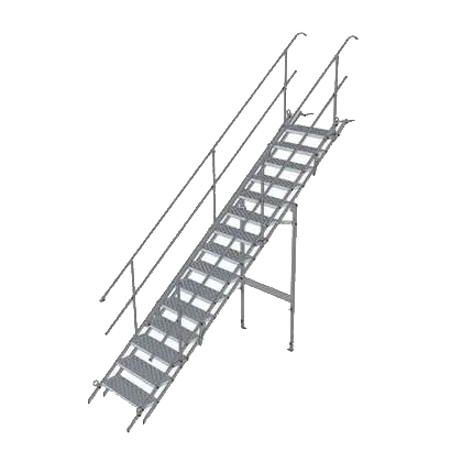 Bautreppe Stahl 70 (15 Stufen) m. Geländer