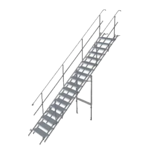 Bautreppe Stahl 70 (18 Stufen) m. Geländer u. Abs