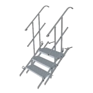 Bautreppe Stahl 100 (3 Stufen) m. Geländer