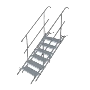Bautreppe Stahl 100 (6 Stufen) m. Geländer
