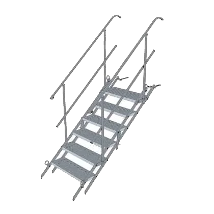 Bautreppe Stahl 100 (6 Stufen) m. Geländer