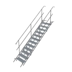 Bautreppe Stahl 100 (12 Stufen) m. Geländer