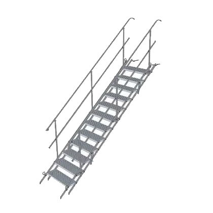 Bautreppe Stahl 100 (12 Stufen) m. Geländer