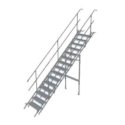 Bautreppe Stahl 100 (15 Stufen) m. Geländer