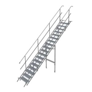 Bautreppe Stahl 100 (18 Stufen) m. Geländer u. Abs
