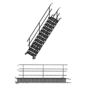 Bautreppenbrücke Stahl 70/356 (12 Stufen) m. Gelä.