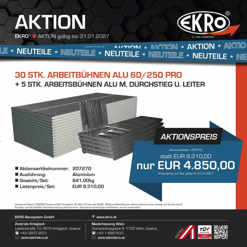 Kundenaktion 2026/27, 30 Stk. Arbeitsb. Alu 60